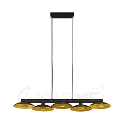 Pendelleuchte GOLDINO, inkl. 5x GU10 5W 2700K 350lm (3-StepDim), Gold / Schwarz