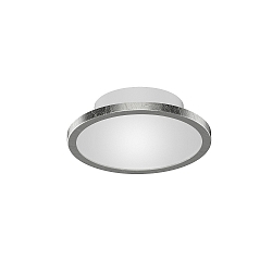 Deckenleuchte AQUA DISK-1, IP44, 1-flammig, inkl. GX53 Diffusor (� 14.7cm), 8W 650lm 2700/4000K 540lm 110�, blattsilber