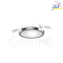 3pc. set of recessed luminaire PLANO, 1-flame, IP44,  11.2cm, CCT, incl. 3x  6W 2700K/4000K 500lm, chrome