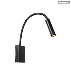 Wandleuchte ALEC m. flexiblem Lesearm G9 (inkl.) 3W 2700K IP20 schwarz