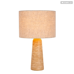Tischleuchte NIMUE � 30 cm 1x E27 IP20 Naturstein, Leinen, taupe