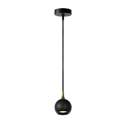 pendant luminaire FAVORI down, 2 flames, ball shaped GU10 IP20, black matt dimmable