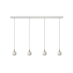pendant luminaire FAVORI down, 4 flames, long, ball shaped GU10 IP20, white matt dimmable