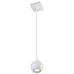 Pendelleuchte / Badezimmerleuchte FAVORI, IP44, Kugelkopf � 9cm, GU10 (exkl.), Baldachin eckig, wei�