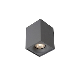 LED Deckenstrahler BENTOO, GU10, 1x5W, 3000K, dimmbar, eckig, grau