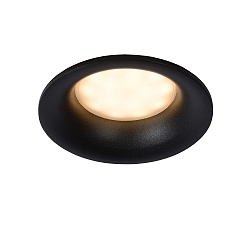 Badezimmer-Einbaustrahler ZIVA, IP44, rund, � 8.4cm, GU10 (exkl.), Aluminium, schwarz