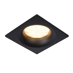 Badezimmer-Einbaustrahler ZIVA, IP44, eckig, 8.5 x 8.5cm, GU10 (exkl.), Aluminium, schwarz