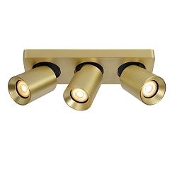 LED Deckenstrahler NIGEL, GU10, 3x5W 2200K/3000K, dimmbar, Gold matt, messing