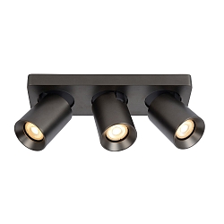 LED Deckenstrahler NIGEL, GU10, 3x5W 2200K/3000K, dimmbar, schwarz, Stahl