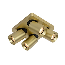 LED Deckenstrahler NIGEL, GU10, 4x5W 2200K/3000K, dimmbar, Gold matt, messing