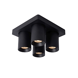 LED Deckenstrahler NIGEL, GU10, 4x5W 2200K/3000K, dimmbar, schwarz