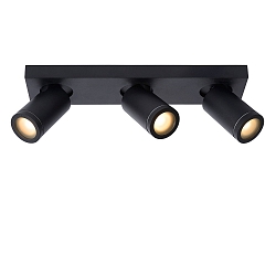 LED Deckenstrahler TAYLOR Badezimmerleuchte, GU10, 3x5W 2200K/3000K, dimmbar, IP44, schwarz