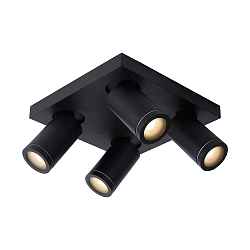LED Deckenstrahler TAYLOR Badezimmerleuchte, GU10, 4x5W 2200K/3000K, dimmbar, IP44, schwarz