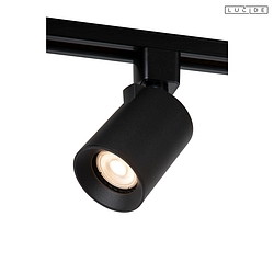 1-phase spot TRACK NIGEL cylindrical, swivelling, rotatable GU10 IP20, black dimmable