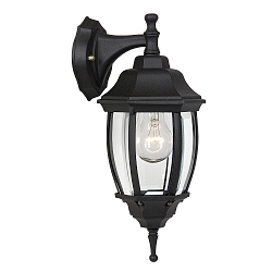 Outdoor Wandleuchte TIRENO, 1xE27, IP44, 16,5x20x37cm, schwarz