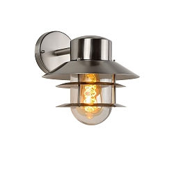 outdoor wall luminaire ZICO round, direct E27 IP44, chrome matt dimmable