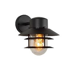 outdoor wall luminaire ZICO round, direct E27 IP44, black dimmable
