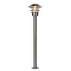 outdoor floor lamp ZICO round, direct E27 IP44, chrome matt dimmable