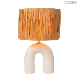 Tischleuchte RONDA 1x E27 IP20 Porzellan, Rattan, wei�, braun