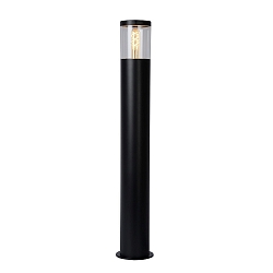 Pollerleuchte FEDOR, IP44, zylindrisch, 79cm, E27, PVC klar / Stahl, schwarz matt