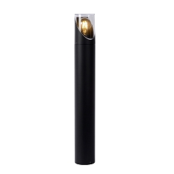 bollard lamp NORMAN cylindrical E27 IP65, black, transparent