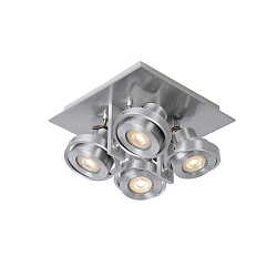 LED Deckenstrahler LANDA, GU10, 4x5W 2200K/3000K, dimmbar, Chrom matt