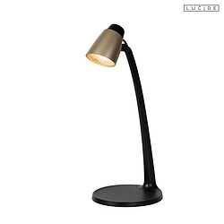 table lamp LUDO LED swivelling, tiltable IP20, gold matt, brass, black 