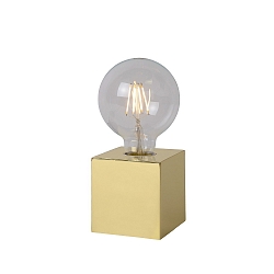 table lamp CUBICO square E27 IP20, gold, transparent 