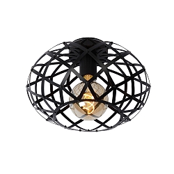 ceiling luminaire WOLFRAM round E27 IP20, black