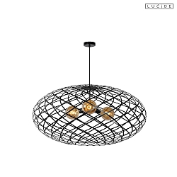 pendant luminaire WOLFRAM E27 IP20, black dimmable