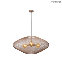 pendant luminaire MESH E27 IP20, brass, black dimmable