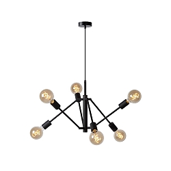 Pendelleuchte LESTER, 6xE27, schwarz
