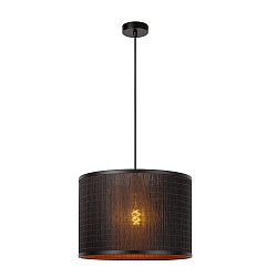 pendant luminaire TAGALOG round E27 IP20, wood, black