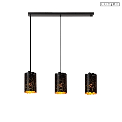 Pendelleuchte ALMELO 3-flammig 3x E27 IP20 Baldachin lang schwarz