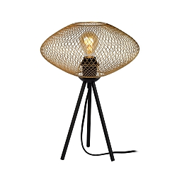 table lamp MESH oval E27 IP20, gold matt, brass, black 