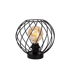 table lamp DANZA round E27 IP20, black 