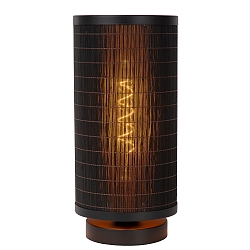 table lamp TAGALOG round E27 IP20, wood, black 