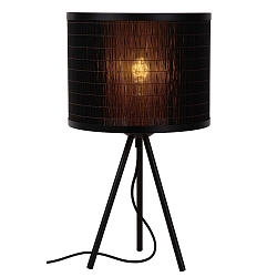 table lamp TAGALOG round E27 IP20, wood, black 