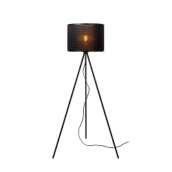 floor lamp TAGALOG round E27 IP20, wood, black 