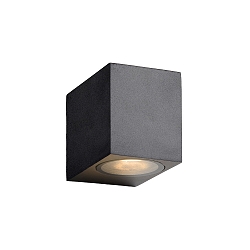 spot ZORA LED down, 1 flame, square GU10 IP44, black dimmable