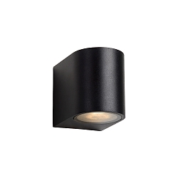 spot ZORA LED down, 1 flame, half round GU10 IP44, black dimmable