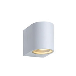 LED Outdoor Wandstrahler ZORA, IP44, halbrund, 1-flammig, Down, inkl. GU10 LED 5W 3000K (dimmbar), wei�