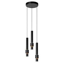 pendant luminaire MARGARY 3 flames IP20, black dimmable