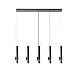 pendant luminaire MARGARY 5 flames IP20, black dimmable