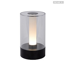 table lamp TURBIN LED cylindrical IP20, black, transparent dimmable