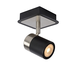 spot LENNERT LED rotatable, tiltable GU10 IP20, chrome matt, black dimmable