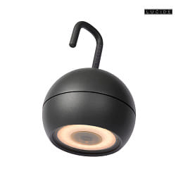 battery pendant luminaire SPHERE IP54, anthracite dimmable