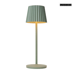 battery table lamp JUSTINE IP54, green dimmable