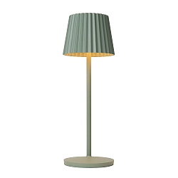 battery table lamp JUSTINE IP54, green dimmable