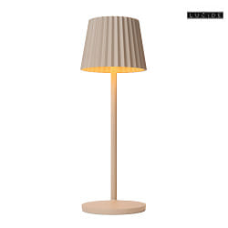 battery table lamp JUSTINE IP54, beige dimmable